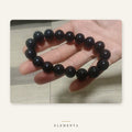 Black Obsidian Bracelet — 12mm Natural Glossy Obsidian Beads (Water)