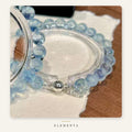 Aquamarine Bracelet — Natural Icy Blue Beads & Silver-Tone Clasp (Water Element)