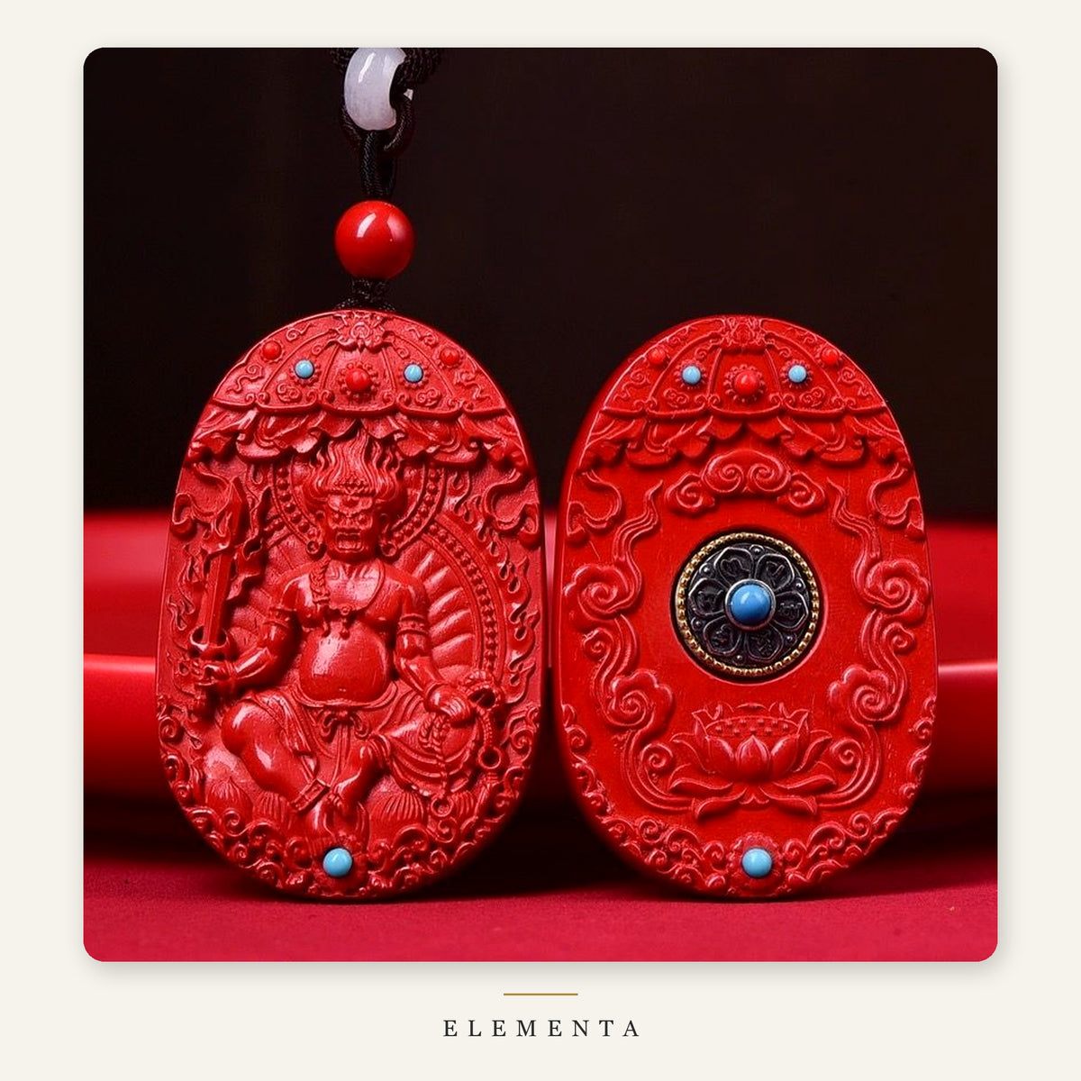 Cinnabar Zodiac Guardian Pendant — Choose Your Birth Buddha