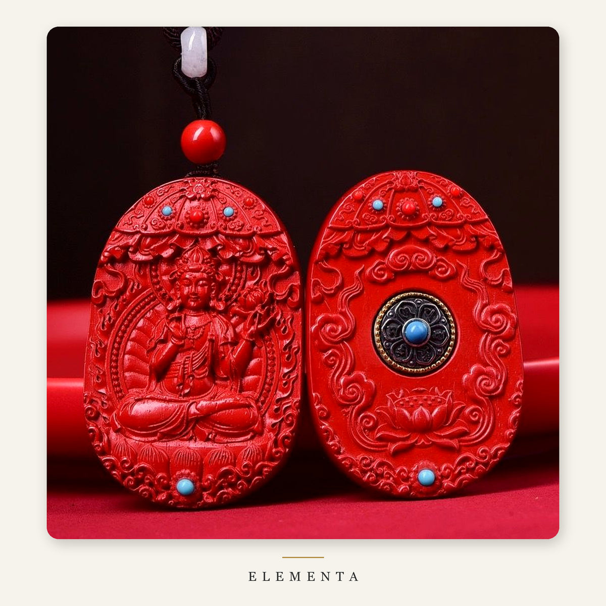 Cinnabar Zodiac Guardian Pendant — Choose Your Birth Buddha