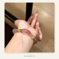 Strawberry Quartz Bracelet — Pink Quartz Arc Beads with Magnetic Clasp (Fire Element)