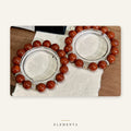 Red Agate Bracelet — Deep Red Beads with Pave Spacers (Fire Element)
