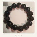 Silver Obsidian Bracelet — 12mm Natural Sheen Obsidian (Water Element)