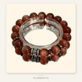 Strawberry Quartz Bracelet — 10mm Red Beads with Black-Tone Spacers (Fire Element)